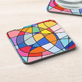 Colorful Geometric Pattern Bier Onderzetter (Linkerzijde)
