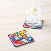 Colorful Geometric Pattern Bier Onderzetter (Rechterzijde)