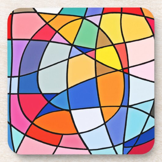 Colorful Geometric Pattern Bier Onderzetter (Voorkant)