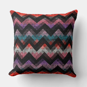 Colorful Geometric Pattern Burlap Rustic #19 Kussen