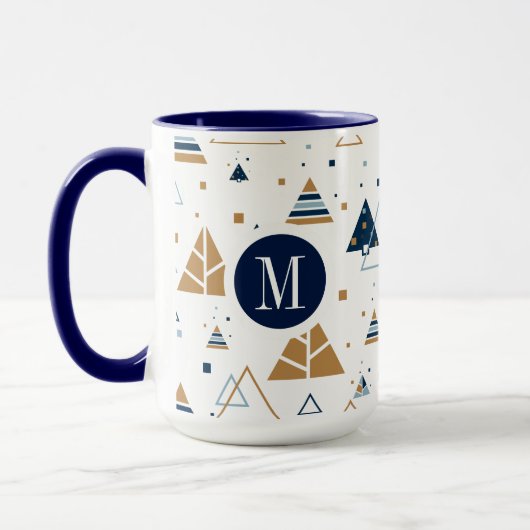 Colorful Geometric Pattern Monogram Mok (Links)