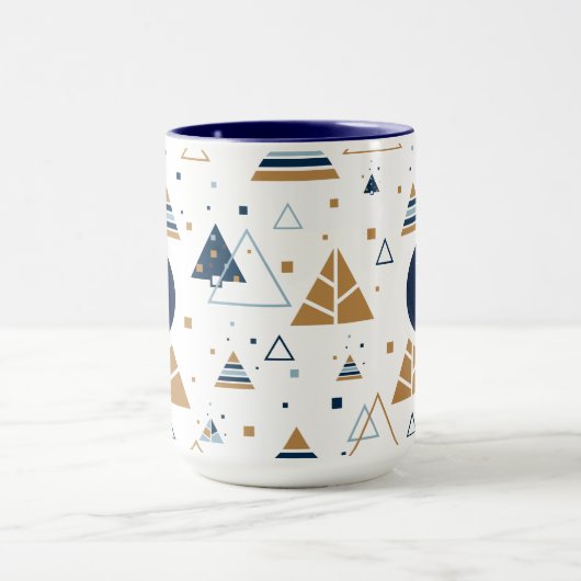 Colorful Geometric Pattern Monogram Mok (Midden)