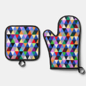 Colorful Geometric Pattern Ovenwant & Pannenlap Set (Voorkant)