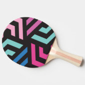 Colorful Geometric Pattern Tafeltennisbatje (Zijkant)