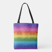 Colorful Geometric Pattern Tote Bag – Modern Rainb (Achterkant)