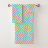 Colorful geometric pattern towel set bad handdoek (Insitu)