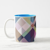Colorful Geometric Pattern Tweekleurige Koffiemok (Links)