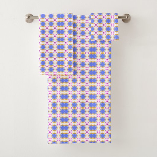 Colorful geometric patterned towels (En situation)