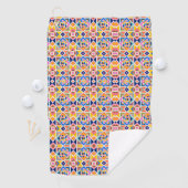 Colorful geometric patterned towels  golfhanddoek (Insitu)