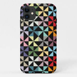 Colorful Geometric Pinrad Black iPhone 11 Hoesje