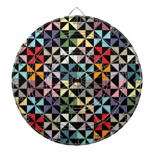 Colorful Geometric Pinrad Black Dartbord
