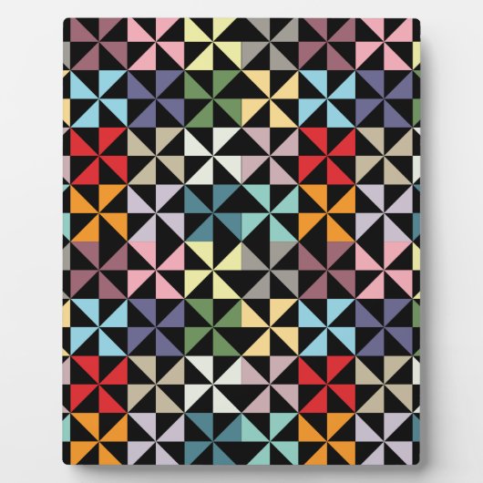 Colorful Geometric Pinrad Black Fotoplaat (Voorkant)