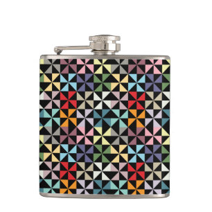 Colorful Geometric Pinrad Black Heupfles