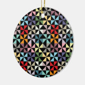 Colorful Geometric Pinrad Black Keramisch Ornament (Links)