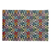 Colorful Geometric Pinrad Black Kussensloop (Achterkant)