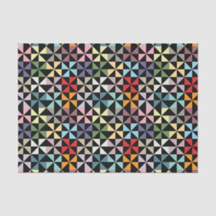 Colorful Geometric Pinrad Black Tissuepapier