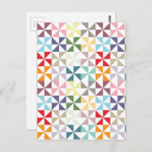Colorful Geometric Pinrad Briefkaart (Voorkant / Achterkant)