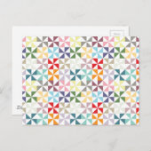 Colorful Geometric Pinrad Briefkaart (Voorkant / Achterkant)