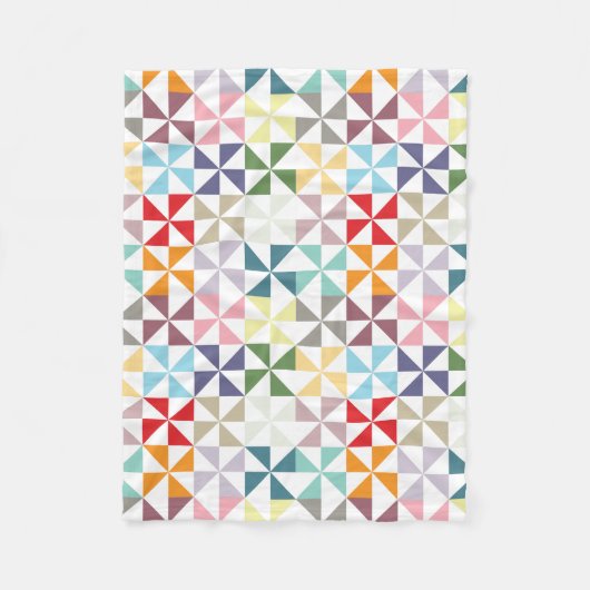Colorful Geometric Pinrad Fleece Deken (Voorkant)