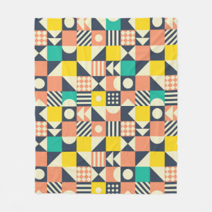 Colorful Geometric Seamless Patroon Fleece Deken