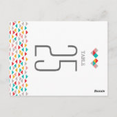 Colorful Geometric Triangle Hearts Weddenschap Briefkaart (Achterkant)