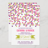 Colorful Geometric Triangles Weddenschap Kaart (Voorkant / Achterkant)