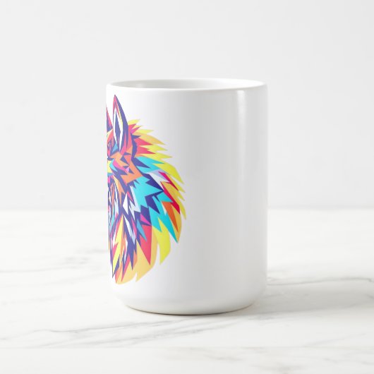 Colorful Geometric Wolf Mug (Centre)