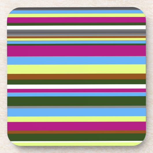 Colorful Gepersonaliseerd Designer Stripe Bier Onderzetter (Voorkant)