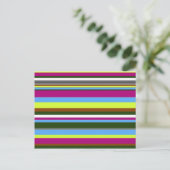 Colorful Gepersonaliseerd Designer Stripe Briefkaart (Staand voorkant)