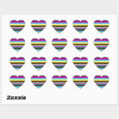 Colorful Gepersonaliseerd Designer Stripe Hart Sticker (Vel)
