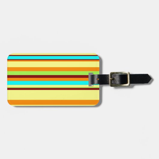 Colorful Gepersonaliseerd Designer Stripe Patroon Bagagelabel (Voorkant horizontaal)