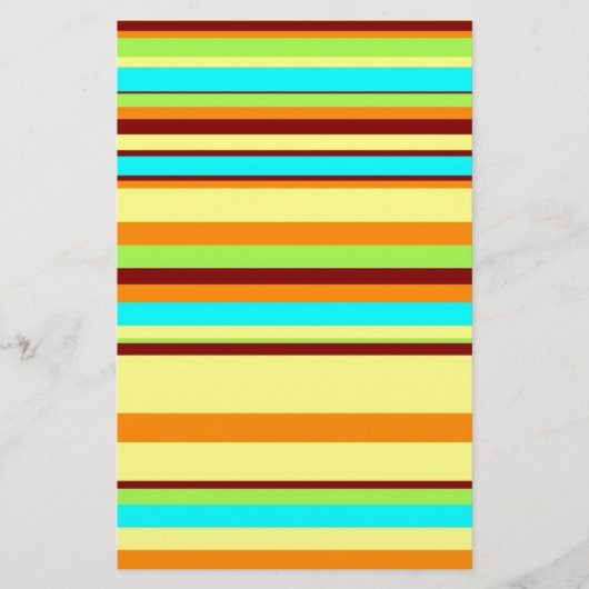 Colorful Gepersonaliseerd Designer Stripe Patroon Briefpapier (Voorkant)