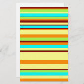 Colorful Gepersonaliseerd Designer Stripe Patroon Briefpapier (Voorkant / Achterkant)