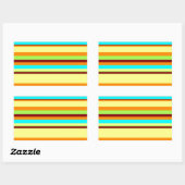 Colorful Gepersonaliseerd Designer Stripe Patroon Rechthoekige Sticker (Vel)