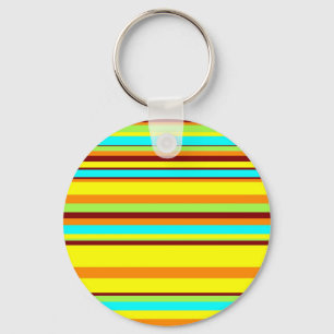 Colorful Gepersonaliseerd Designer Stripe Patroon Sleutelhanger