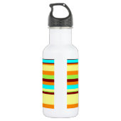 Colorful Gepersonaliseerd Designer Stripe Patroon Waterfles (Achterkant)