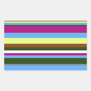 Colorful Gepersonaliseerd Designer Stripe Rechthoekige Sticker