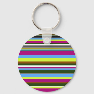 Colorful Gepersonaliseerd Designer Stripe Sleutelhanger
