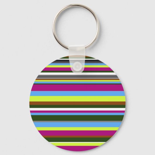 Colorful Gepersonaliseerd Designer Stripe Sleutelhanger (Voorkant)