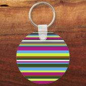 Colorful Gepersonaliseerd Designer Stripe Sleutelhanger (Voorkant)