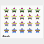 Colorful Gepersonaliseerd Designer Stripe Ster Sticker (Vel)