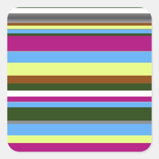 Colorful Gepersonaliseerd Designer Stripe Vierkante Sticker (Voorkant)