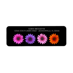 Colorful Gerber Daisy Return Label