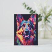 Colorful German Shepherd Briefkaart (Staand voorkant)