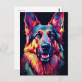 Colorful German Shepherd Briefkaart (Voorkant / Achterkant)