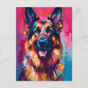 Colorful German Shepherd Briefkaart