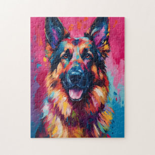 Colorful German Shepherd Legpuzzel