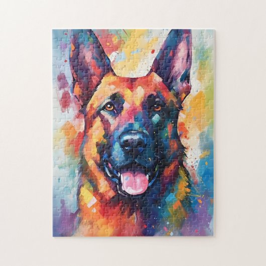 Colorful German Shepherd Legpuzzel (Verticaal)