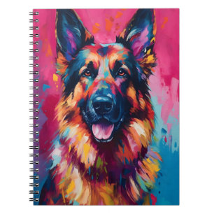 Colorful German Shepherd Notitieboek