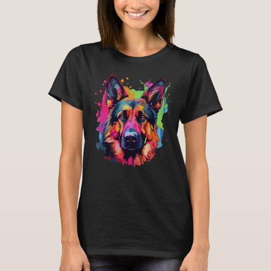 Colorful German-shepherd T-shirt (Voorkant)